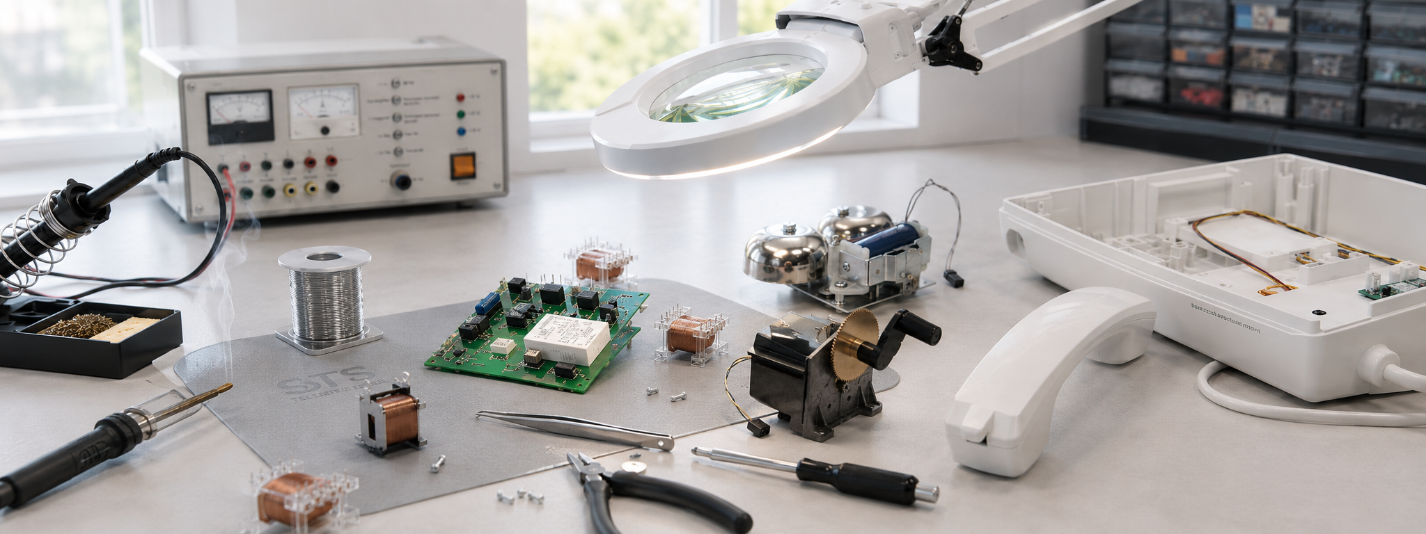 Werkstattarbeitsplatz für Service und Reparatur von STS-Fernsprechsystemen
